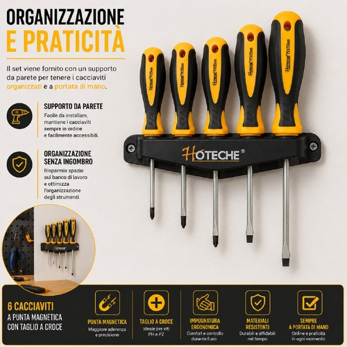 Set cacciaviti con - con, punta